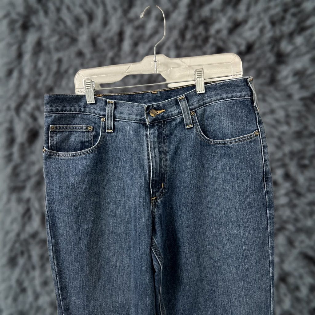 Carhartt Carhartt Jeans Mens 34x32 Blue Relaxed Fit Denim YKK 5-Pocket Straight BD1483-M Size US 34 / EU 50 - 1 Thumbnail