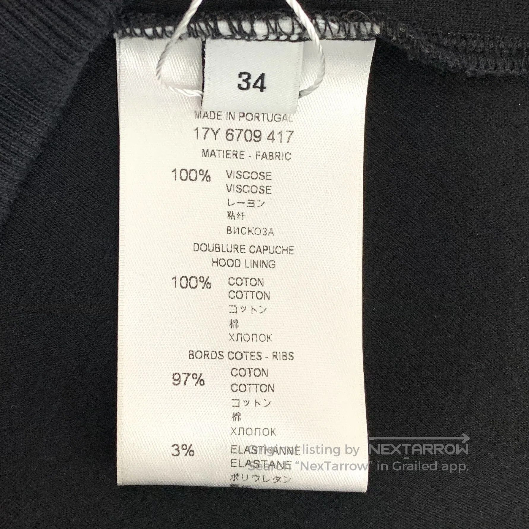 Giorgio Armani Giorgio Armani Black Logo Letter Printed Hooded Drawstring Size XXS / US 00 / IT 34 - 7 Thumbnail