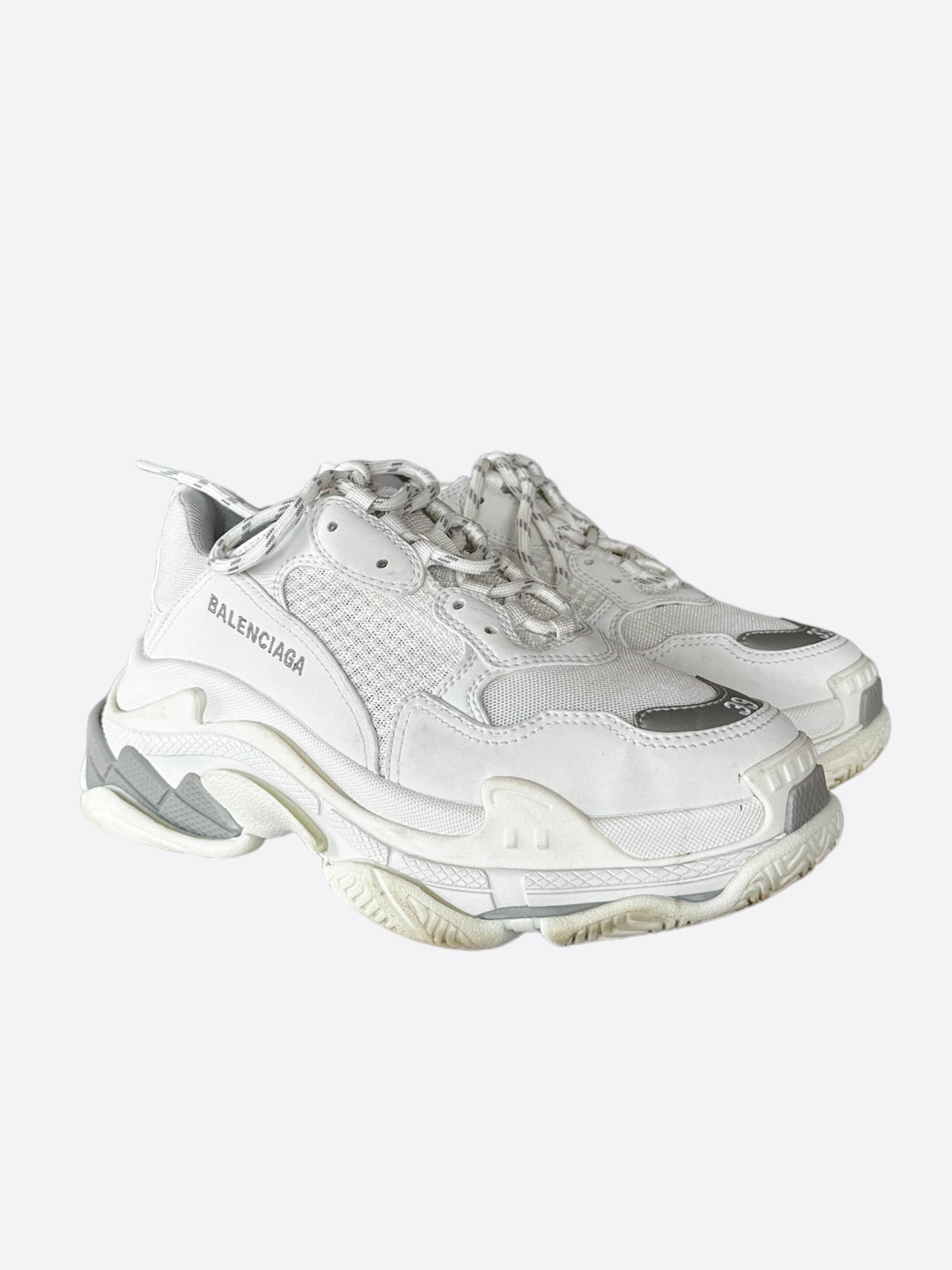 Balenciaga Balenciaga White & Grey Triple S Sneakers Size US 6 / EU 39 - 5 Thumbnail