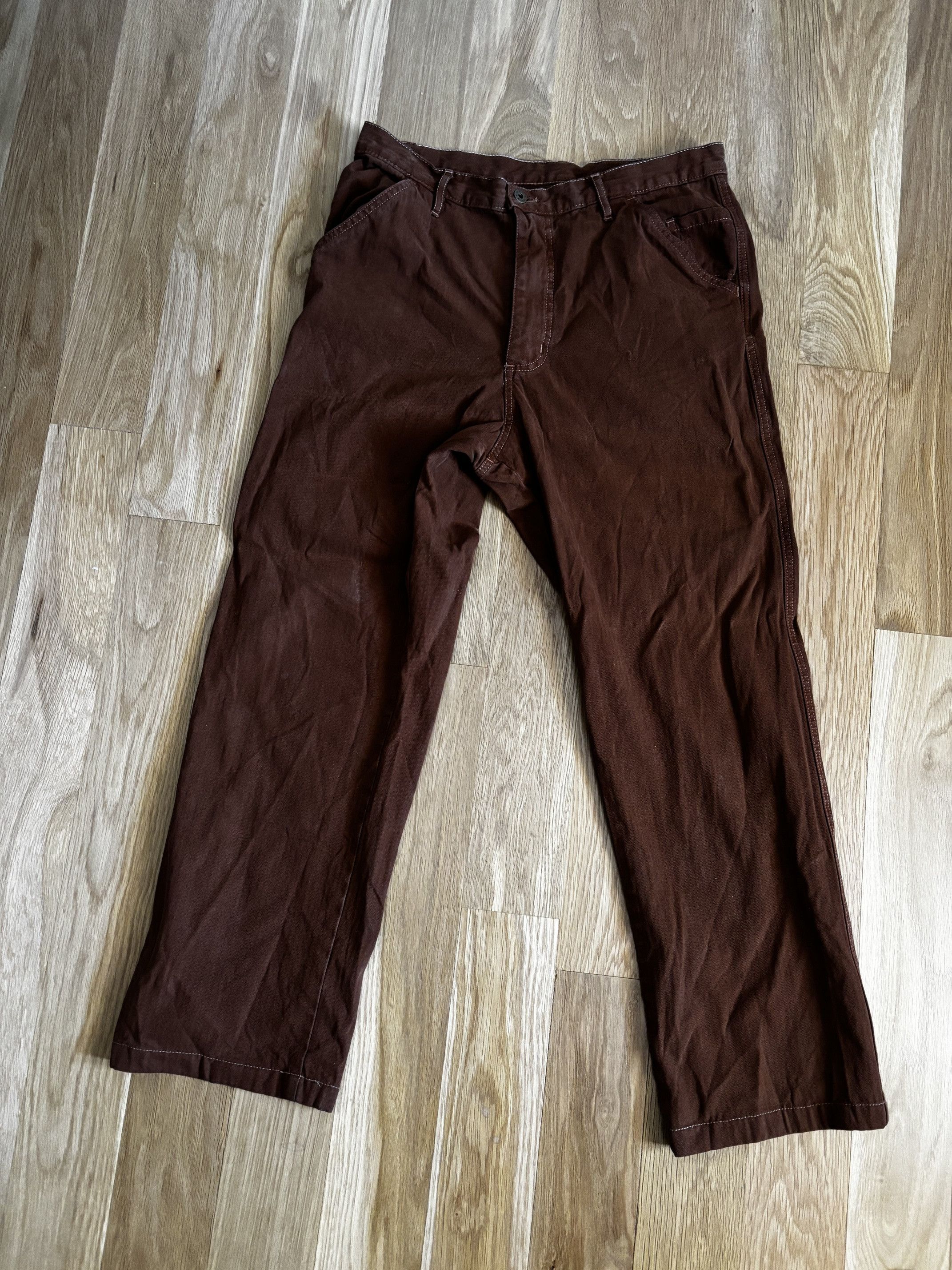Ginew Ginew Brown Herringbone Pants Size US 35 - 1 Thumbnail