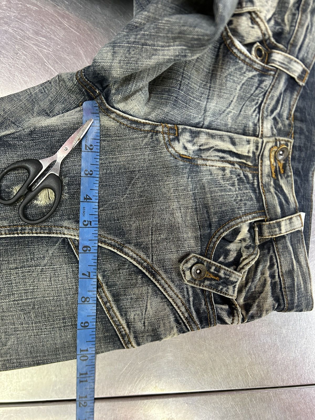 semanticdesign Vintage Semantic Design Clawmark Distressed Flare Jeans Size US 31 - 18 Thumbnail