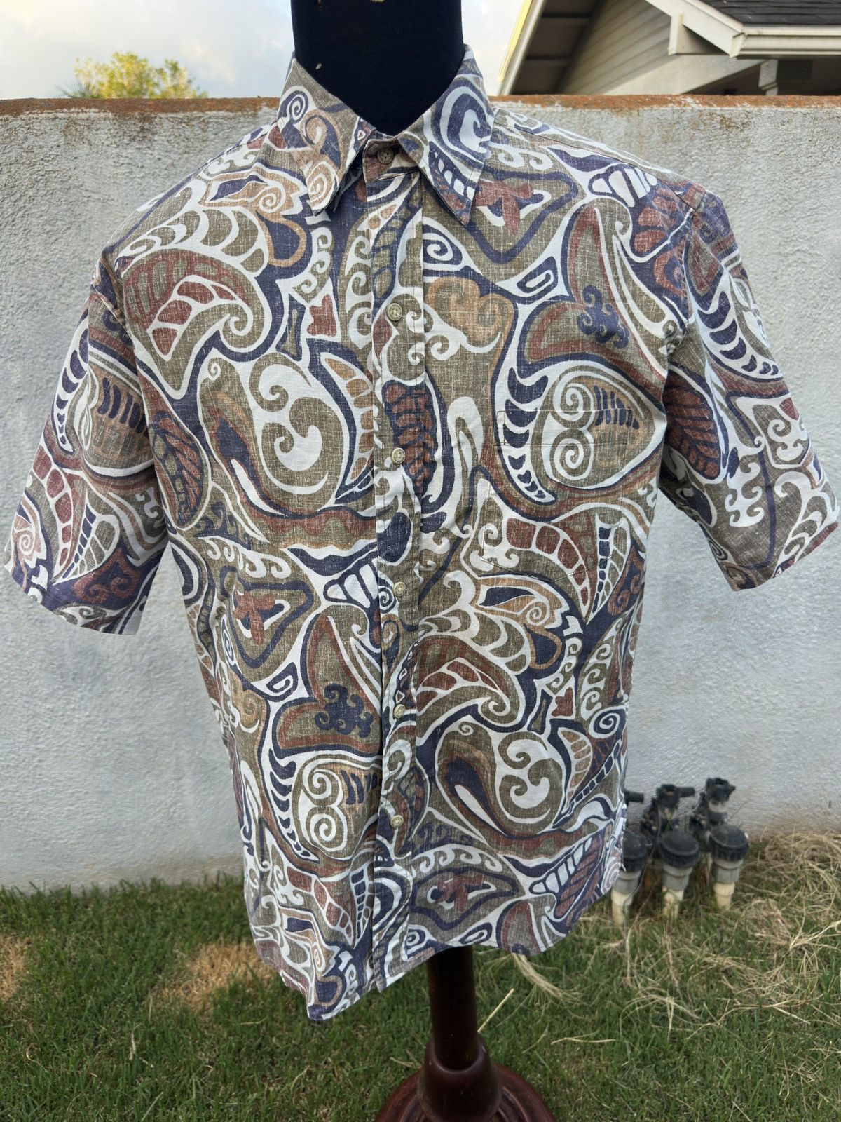 Reyn Spooner PreOwned Reyn Spooner Hawaiian Print Brown/White Men's L Size US L / EU 52-54 / 3 - 1 Thumbnail