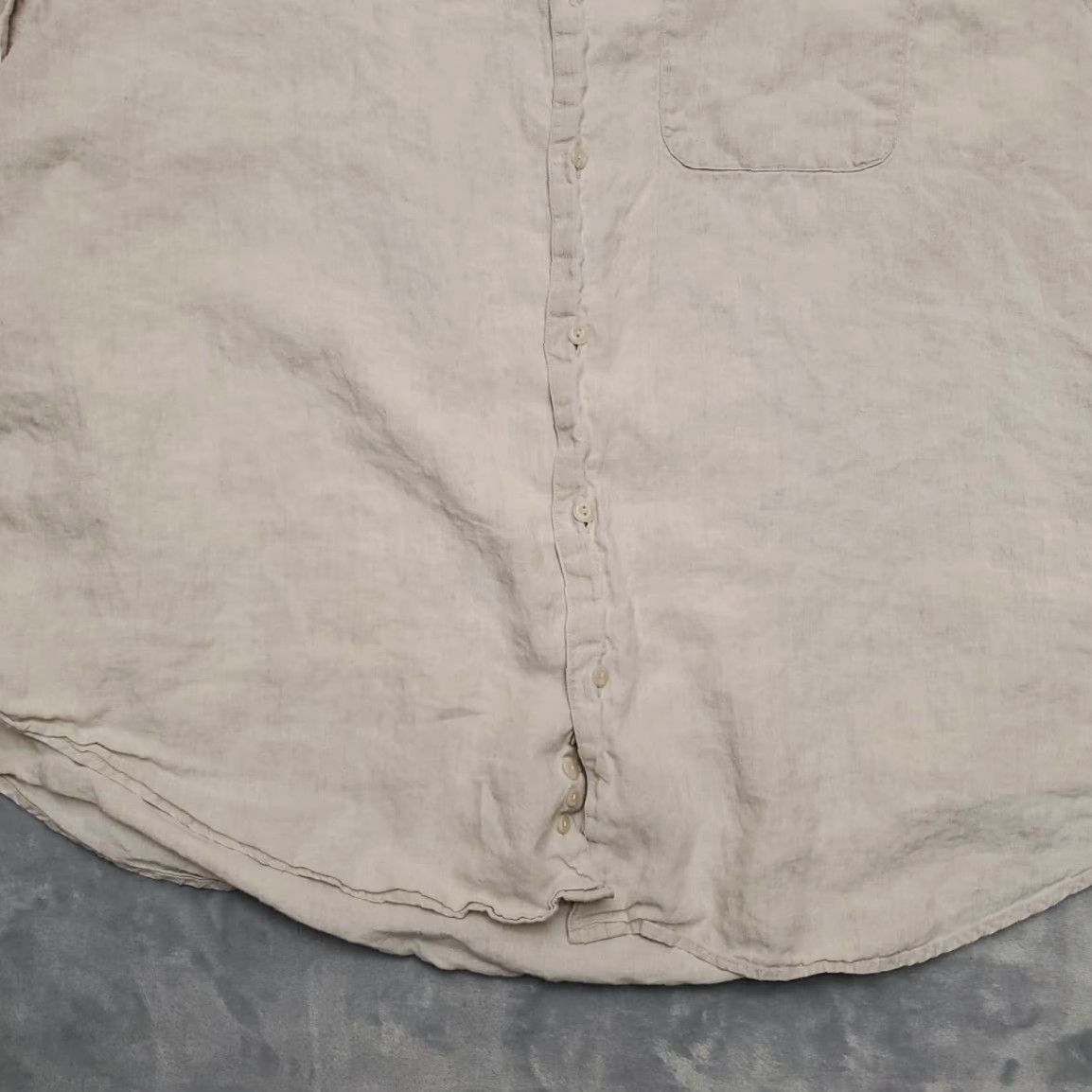 Vintage Bowen Wright Shirt Men Beige 100% Linen Button Up Outdoor Casual Coastal Classic XL Regular Long Sleeve Button-Up Collared Pockets Size US XL / EU 56 / 4 - 2 Thumbnail