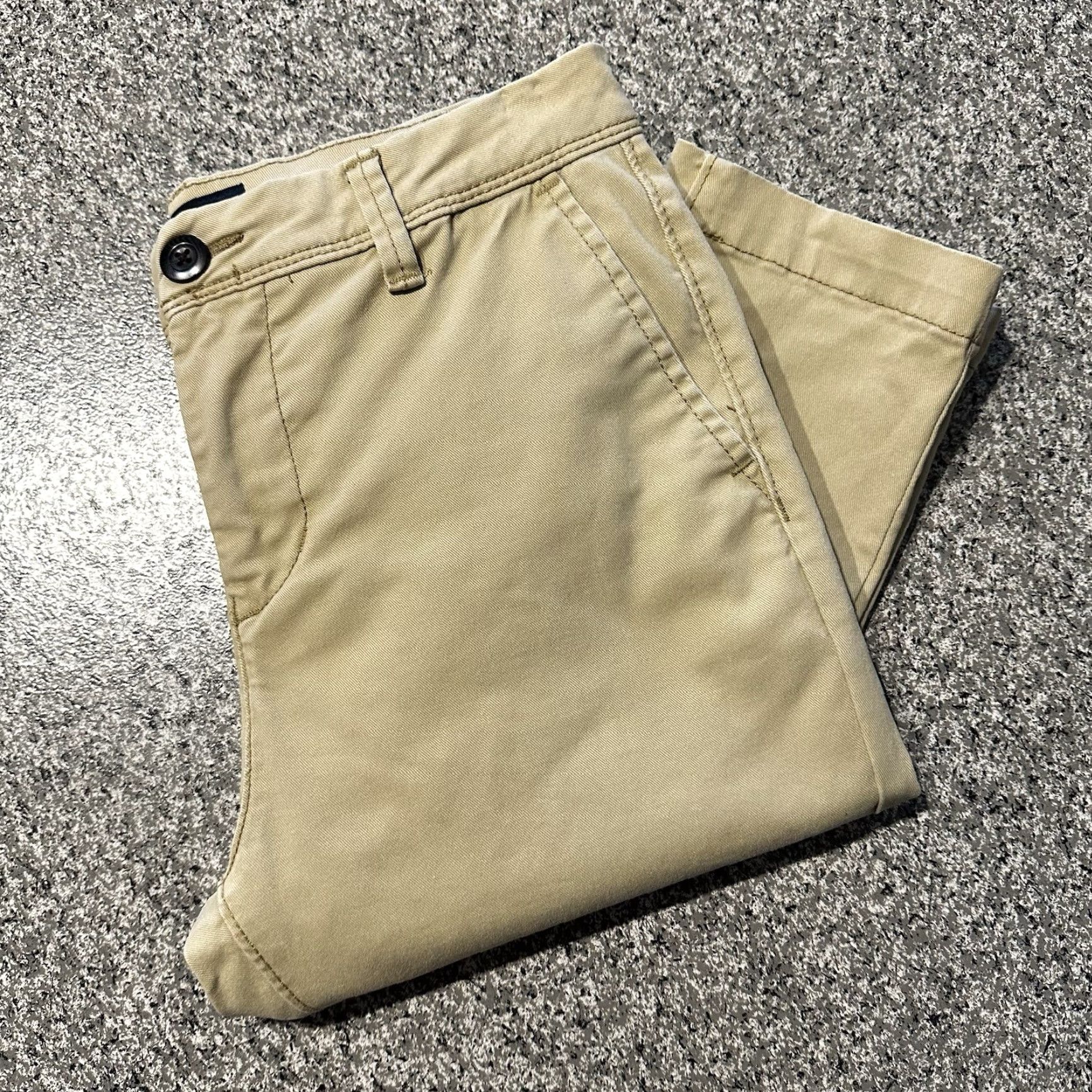 Vintage Aéropostale Pants Mens 28x30 Skinny Chino Beige - Pant, Slim, Regular, 100% Cotton, Flat Front, Pockets, Solid Pattern, 28 in, Beige, Men Size US 28 / EU 44 - 2 Thumbnail