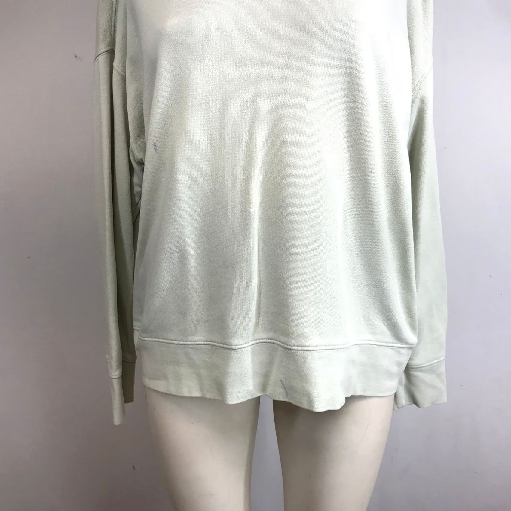 Vince Vince Womens Sweatshirt Crewneck Oversized Pale Sage Green Cotton French Terry S Size S / US 4 / IT 40 - 3 Thumbnail