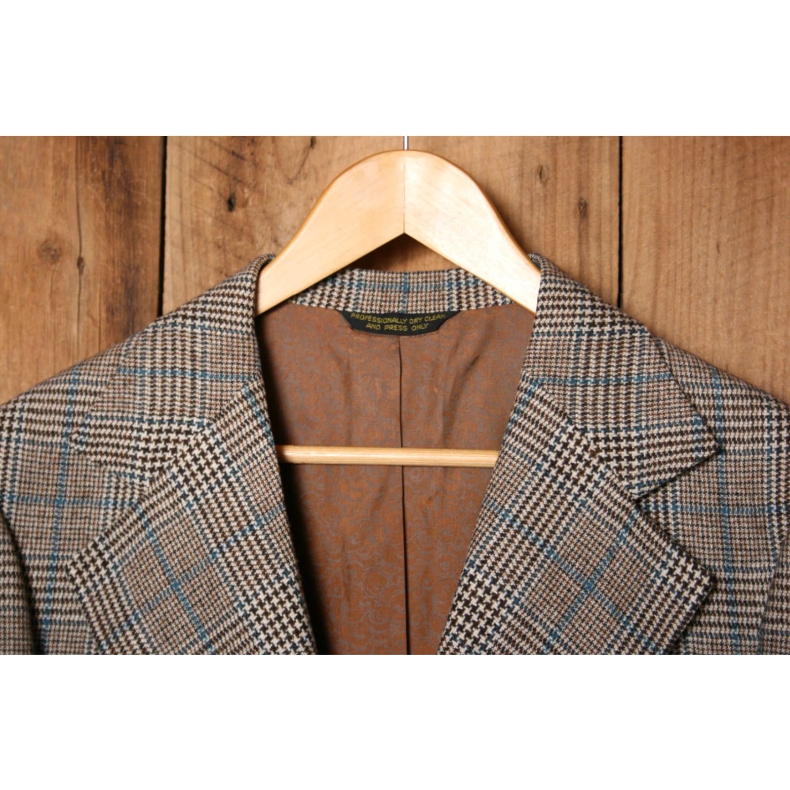 Vintage VINTAGE Triton of New England Sport Coat 2 Piece Wool Plaid Houndstooth Glen Tweed Vest Sz. 42 R-L Mens Size US XS / EU 42 / 0 - 6 Thumbnail