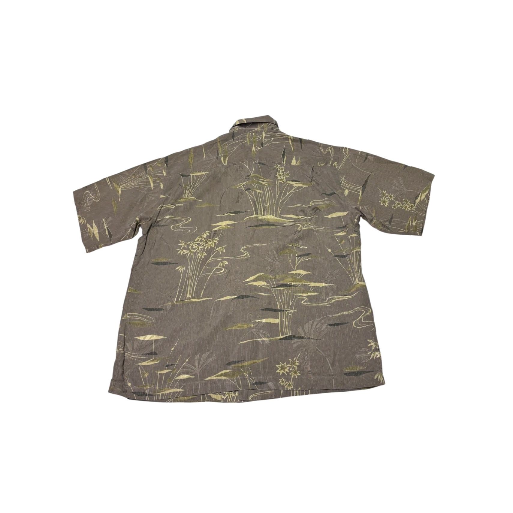 Tommy Bahama Tommy Bahama Mens Large Silk Camp Shirt Brown Tropical Bamboo Short Sleeve Casual Travel Button-Up Size US L / EU 52-54 / 3 - 5 Thumbnail