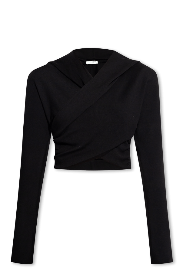 Saint Laurent Paris o1s1wg110425 740464 Hooded Top in Black Size L / US 10 / IT 46 - 1 Thumbnail