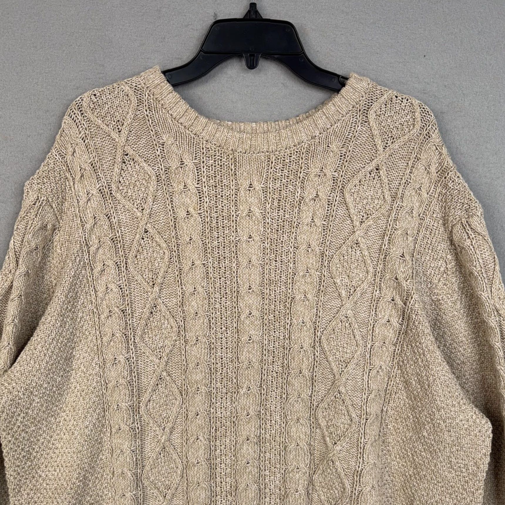 Old Navy Old Navy Mens 2XL Beige Cable Knit Crewneck Pullover Sweater Size US XXL / EU 58 / 5 - 2 Thumbnail
