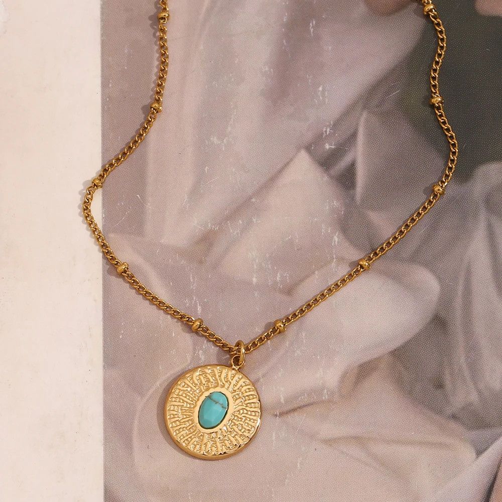 Jewelry × Vintage Turquoise Round Necklace Size ONE SIZE - 5 Thumbnail