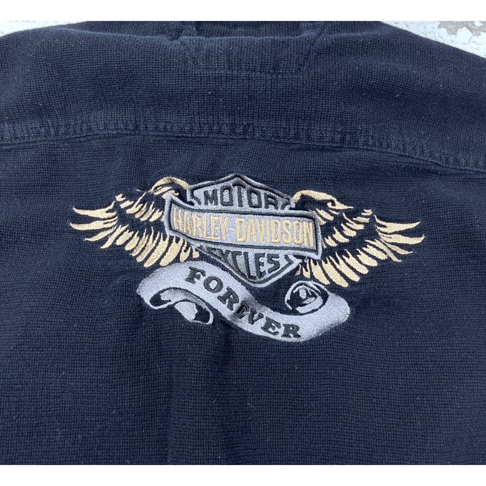 Harley Davidson Vintage Harley-Davidson Shirt Men Medium Black Button Up Canvas Y2K Biker Shop Size US M / EU 48-50 / 2 - 3 Thumbnail