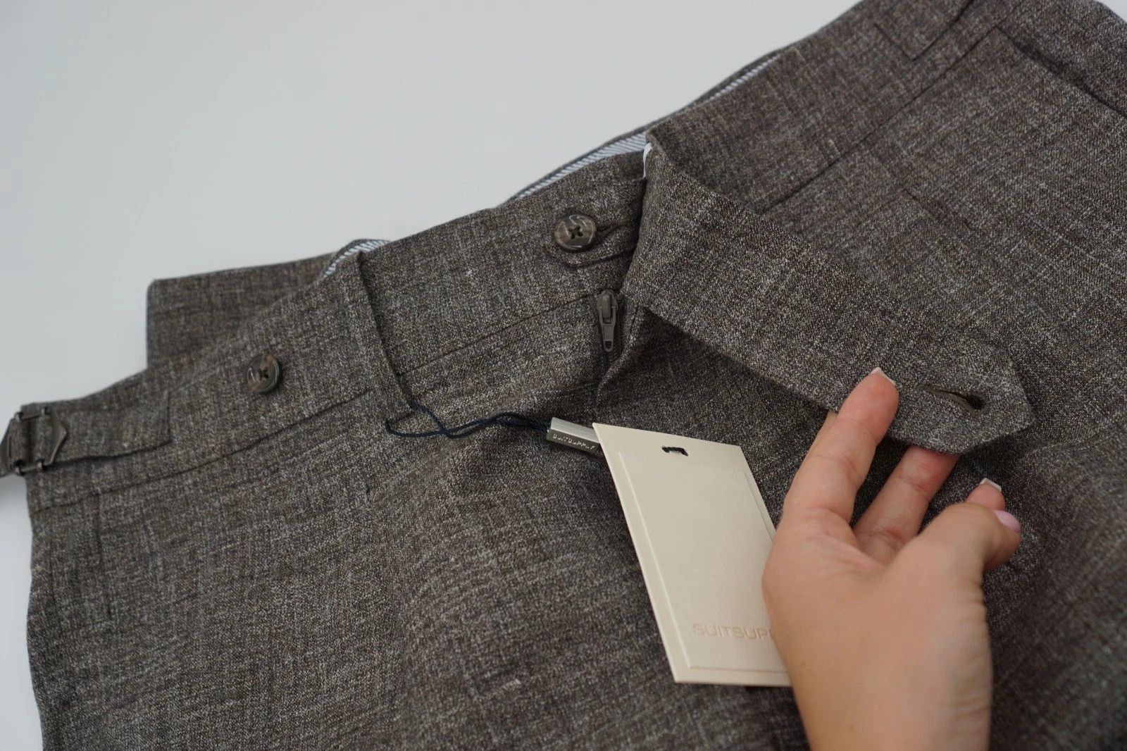 Suitsupply Men Suitsupply Pants Braddon Wool Silk Linen Brown 102 US42L Size 42L - 3 Thumbnail