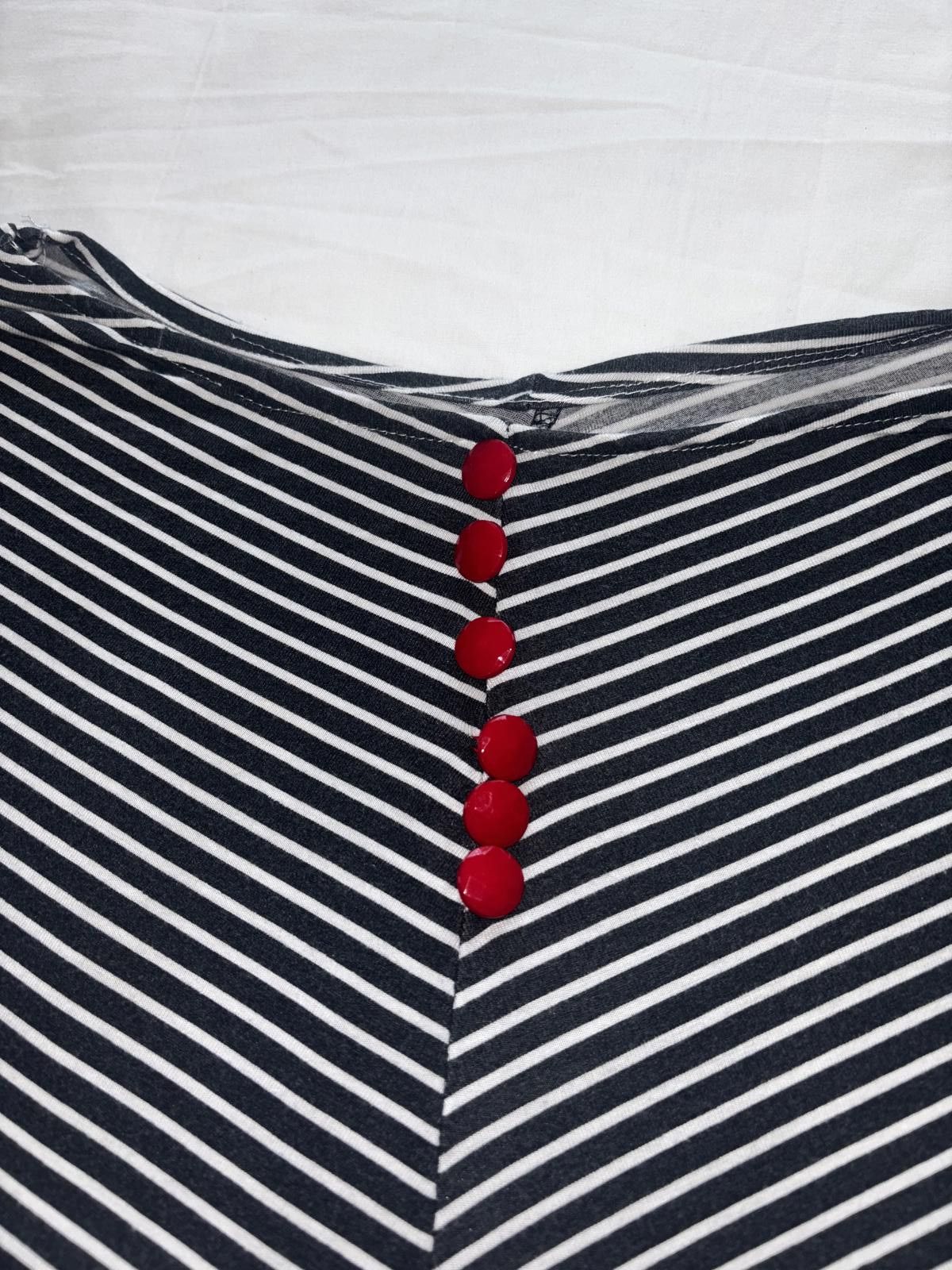 Designer Vintage Chic Striped Crop Top Size M / US 6-8 / IT 42-44 - 3 Thumbnail