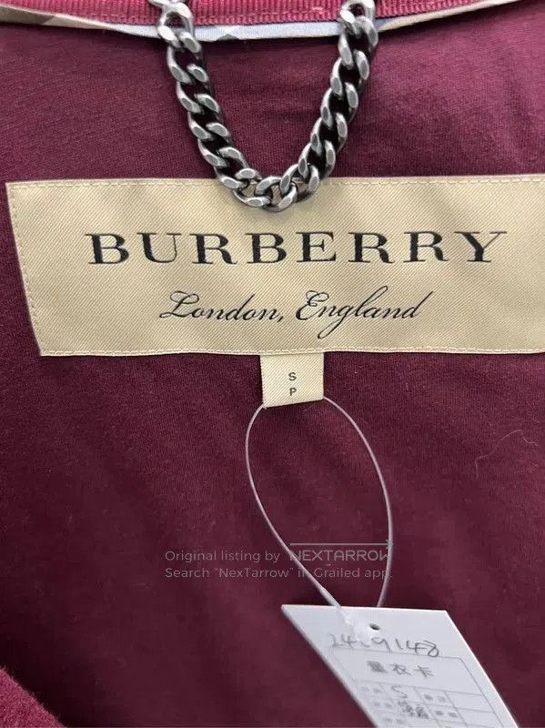Burberry Burberry Wine Red Cotton Women's Cardigan. Size S / US 4 / IT 40 - 4 Thumbnail