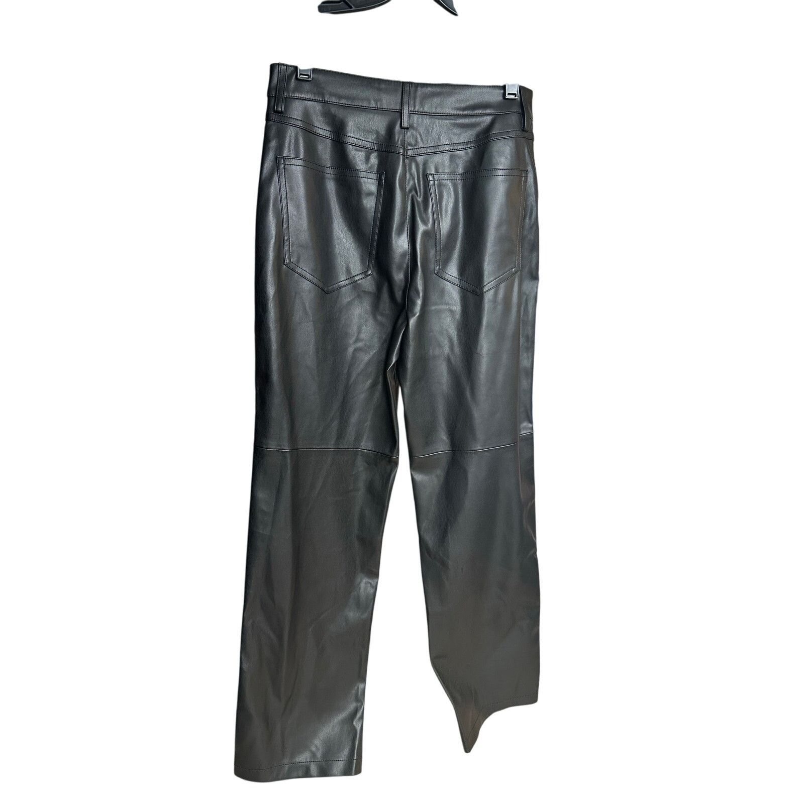 Mango Mango Black Straight Leather Pants - Size 4 - NEW Size 27" / US 4 / IT 40 - 1 Thumbnail