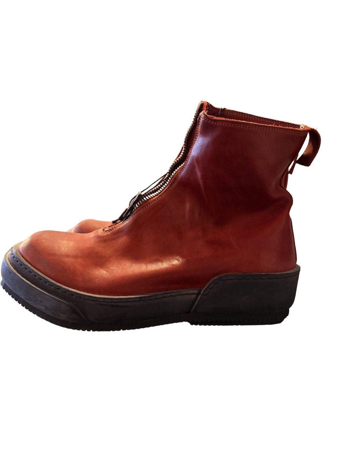 Guidi Guidi Front Zip Leather Boots – Red – Size 41 – New With Tag Size US 8 / EU 41 - 2 Thumbnail