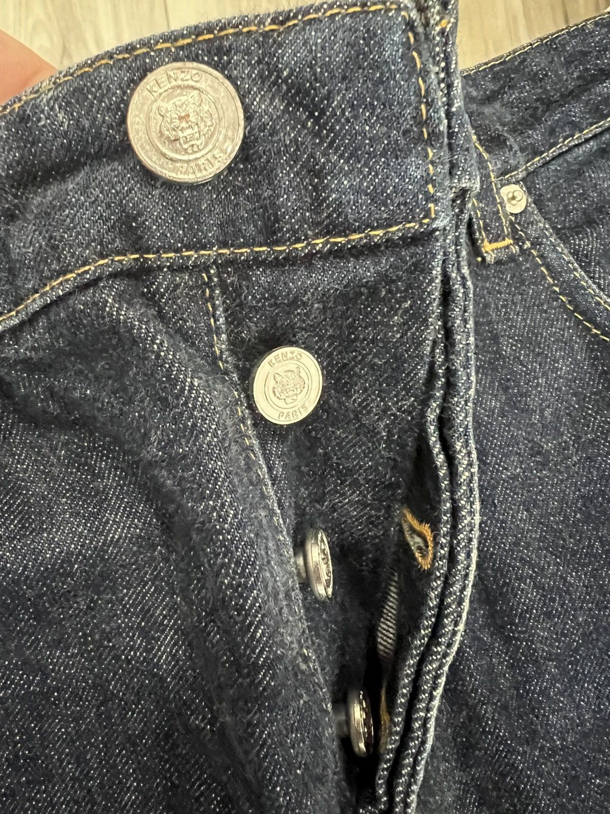 Kenzo Kenzo Blue Denim Reversible Cuffed Jeans Size US 31 - 2 Thumbnail