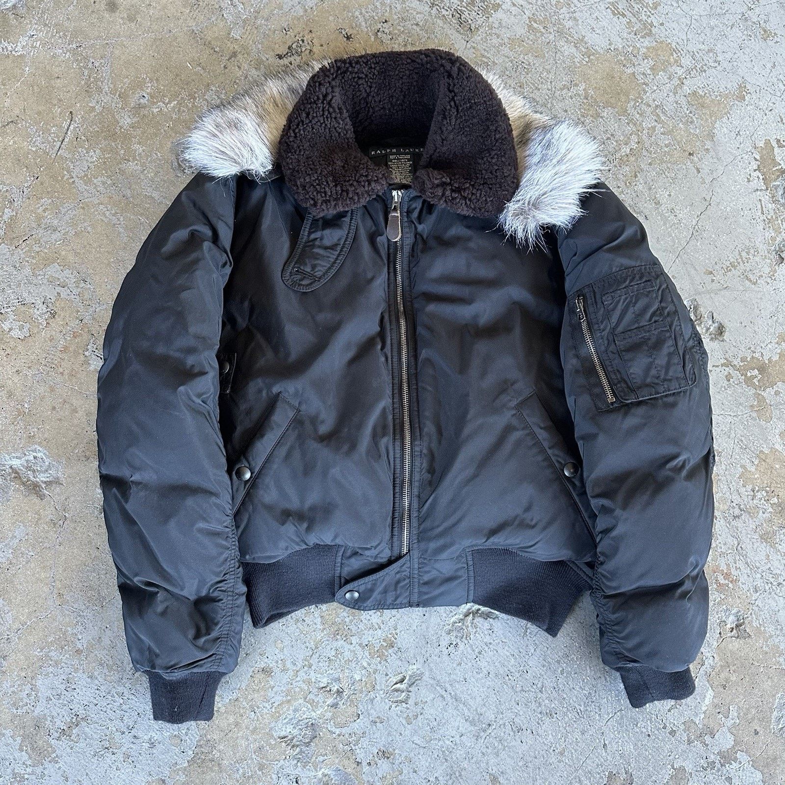 Ralph Lauren × Vintage Vintage Polo Ralph Lauren Black Bomber Flight Jacket Size S / US 4 / IT 40 - 1 Thumbnail