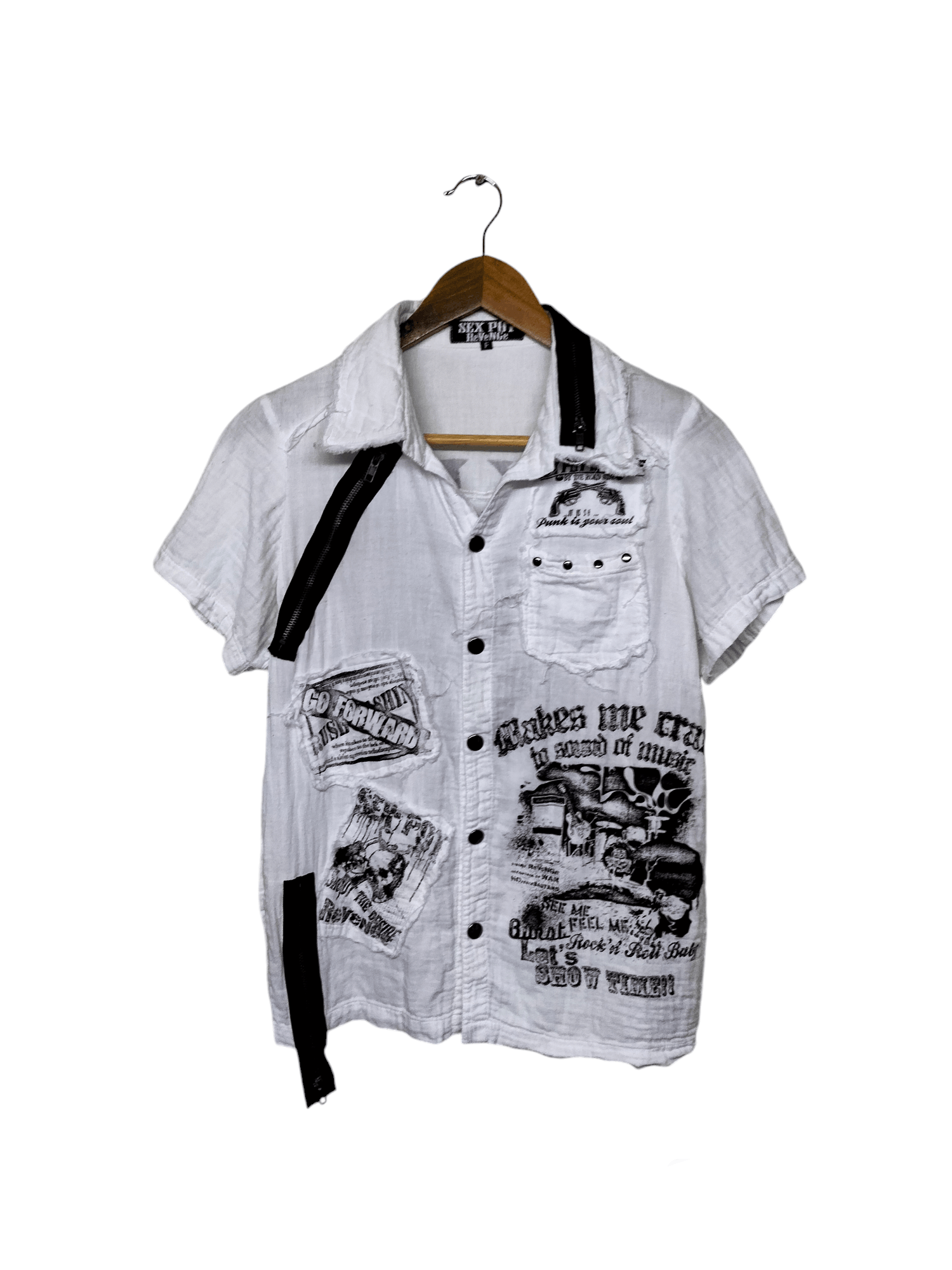 Sex pot revenge button up zipper shirt punks style