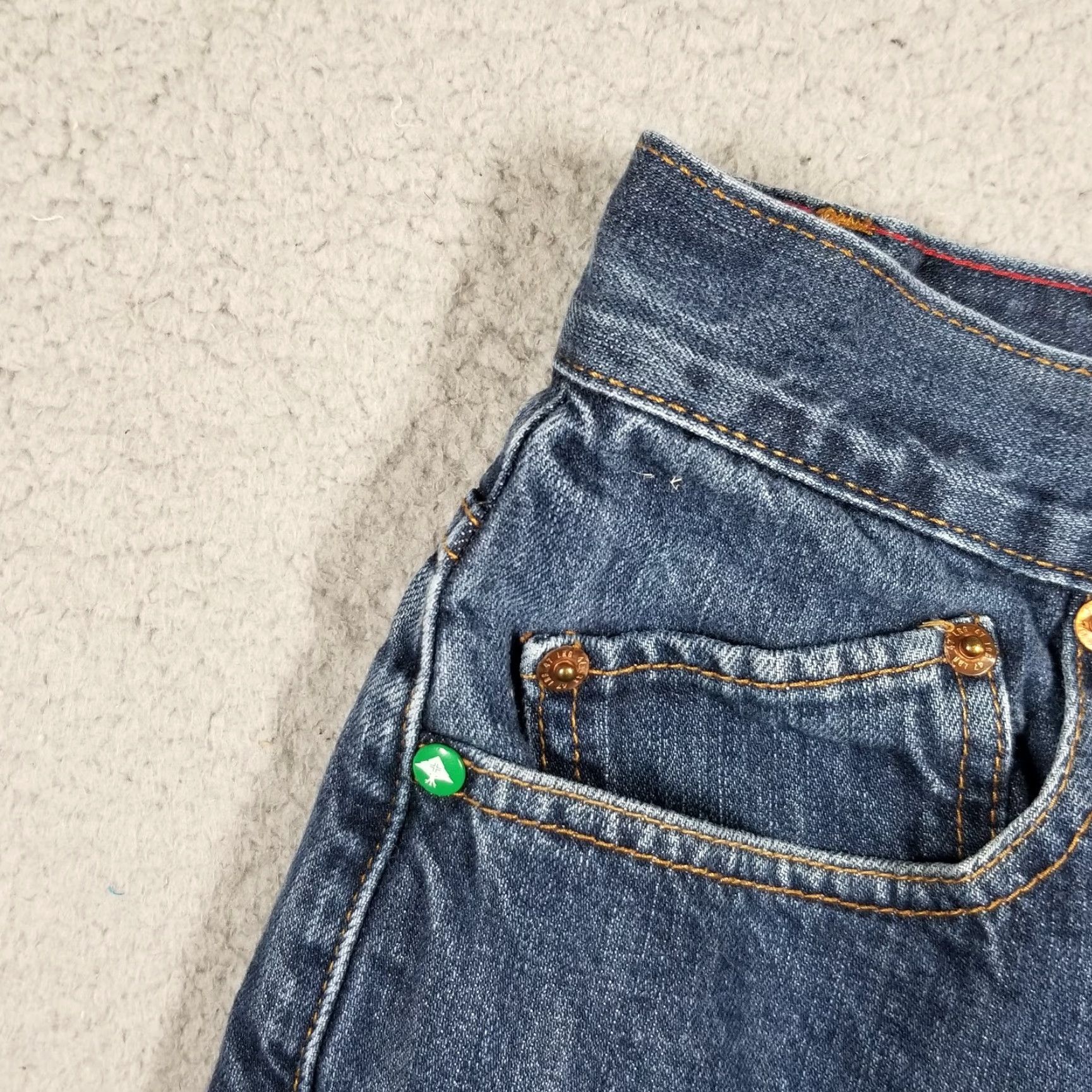 Denime LRG Jeans Mens 32 Blue Denim True Tapered Skater 90s Y2K Size US 32 / EU 48 - 6 Thumbnail