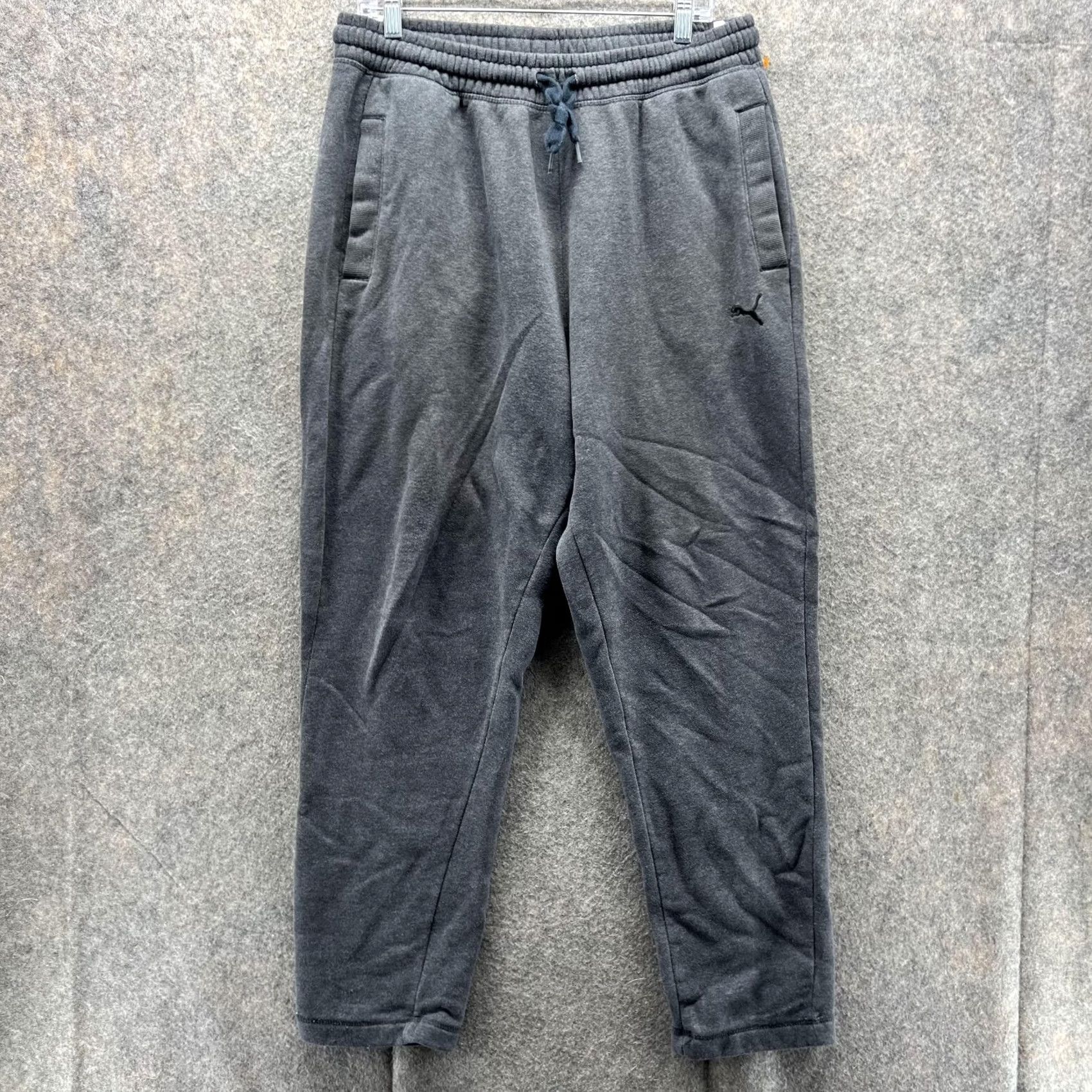 Puma Puma Sweatpants Men Large Gray Fleece Elastic Waist Pockets Sweatpants Athletic Training Casual Shorts? Size US 33 - 2 Thumbnail