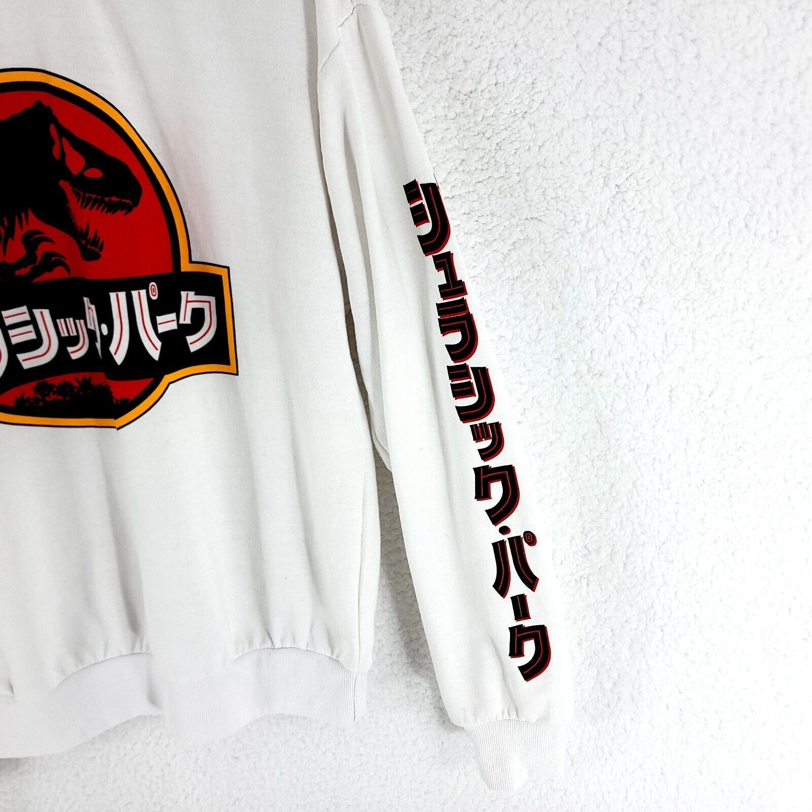 Vintage Jurassic Park White Japanese Sweater Small Crew Neck Long Sl Size US S / EU 44-46 / 1 - 2 Thumbnail