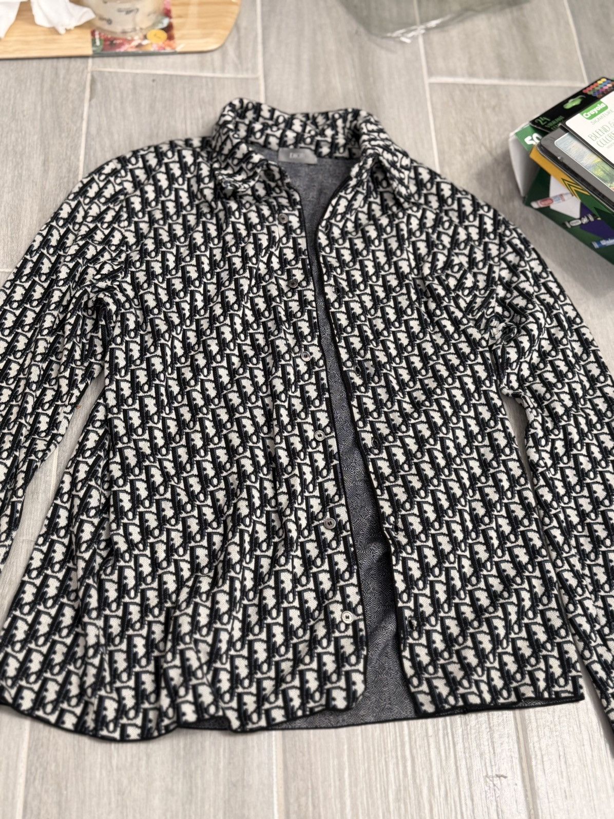 Dior Dior Oblique Jacquard Cotton Knit Shirt Size US XS / EU 42 / 0 - 7 Thumbnail