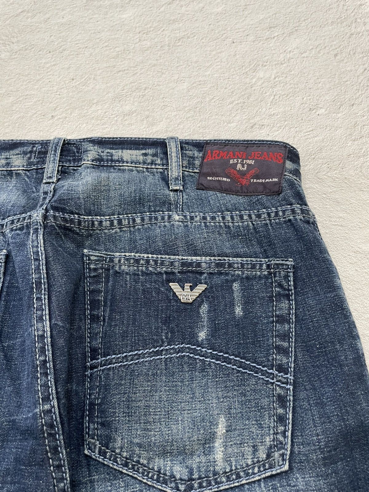 Emporio Armani 2000s Armani Denim Mudwash Button Fly Y2K Size US 33 - 9 Thumbnail