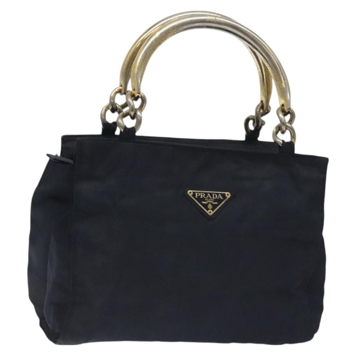 Prada PRADA Hand Bag Nylon Black Gold Size ONE SIZE - 1 Thumbnail