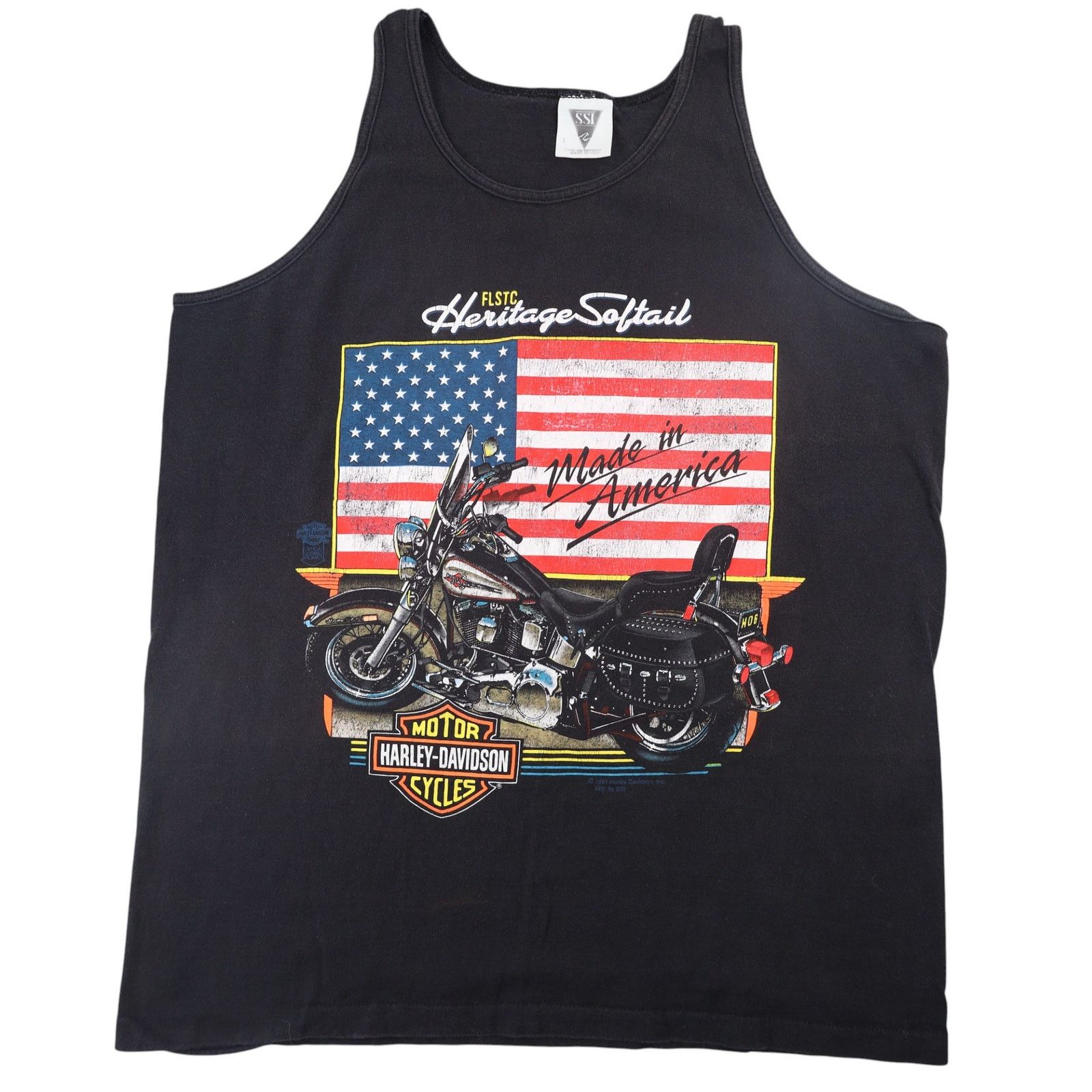 Harley Davidson × Vintage VTG Harley Davidson Heritage Softail Graphic Tank Top Size US L / EU 52-54 / 3 - 1 Thumbnail
