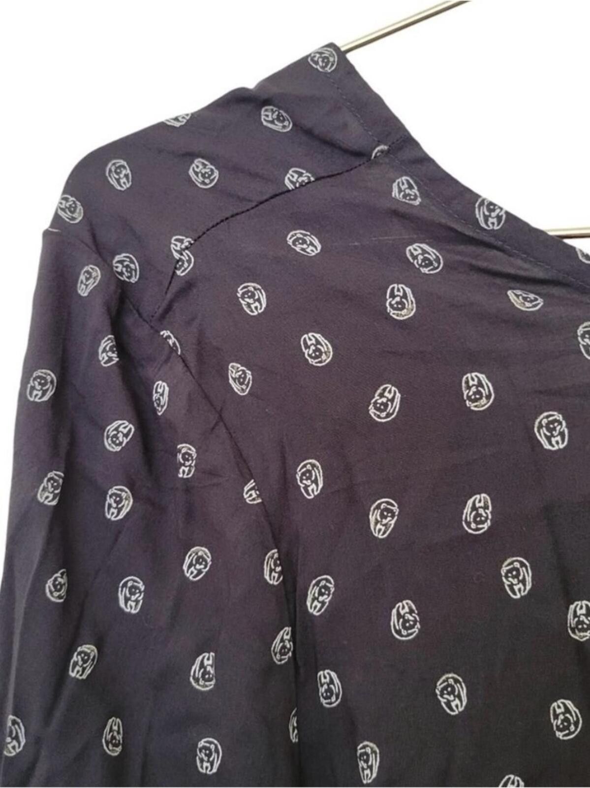 Other hinge Charcoal Scoop Neck Blouse with White Dot Motif Size M / US 6-8 / IT 42-44 - 4 Thumbnail