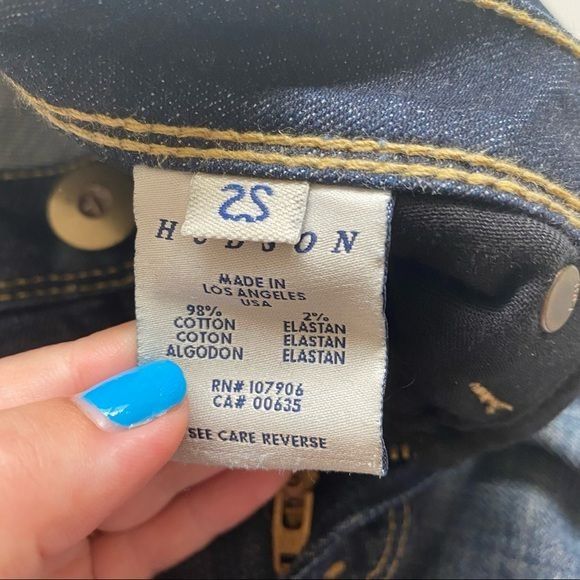 Hudson Hudson Womens Jeans Blue Straight Leg Dark Wash Solid Denim Size 25" / US 0 / IT 36 - 7 Thumbnail