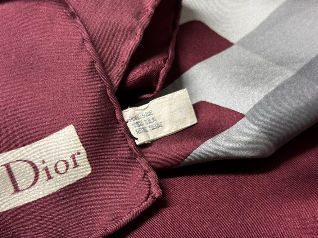 Dior 100% Authentic Vintage D Logo 29.5" Silk Scarf Made France Size ONE SIZE - 10 Thumbnail