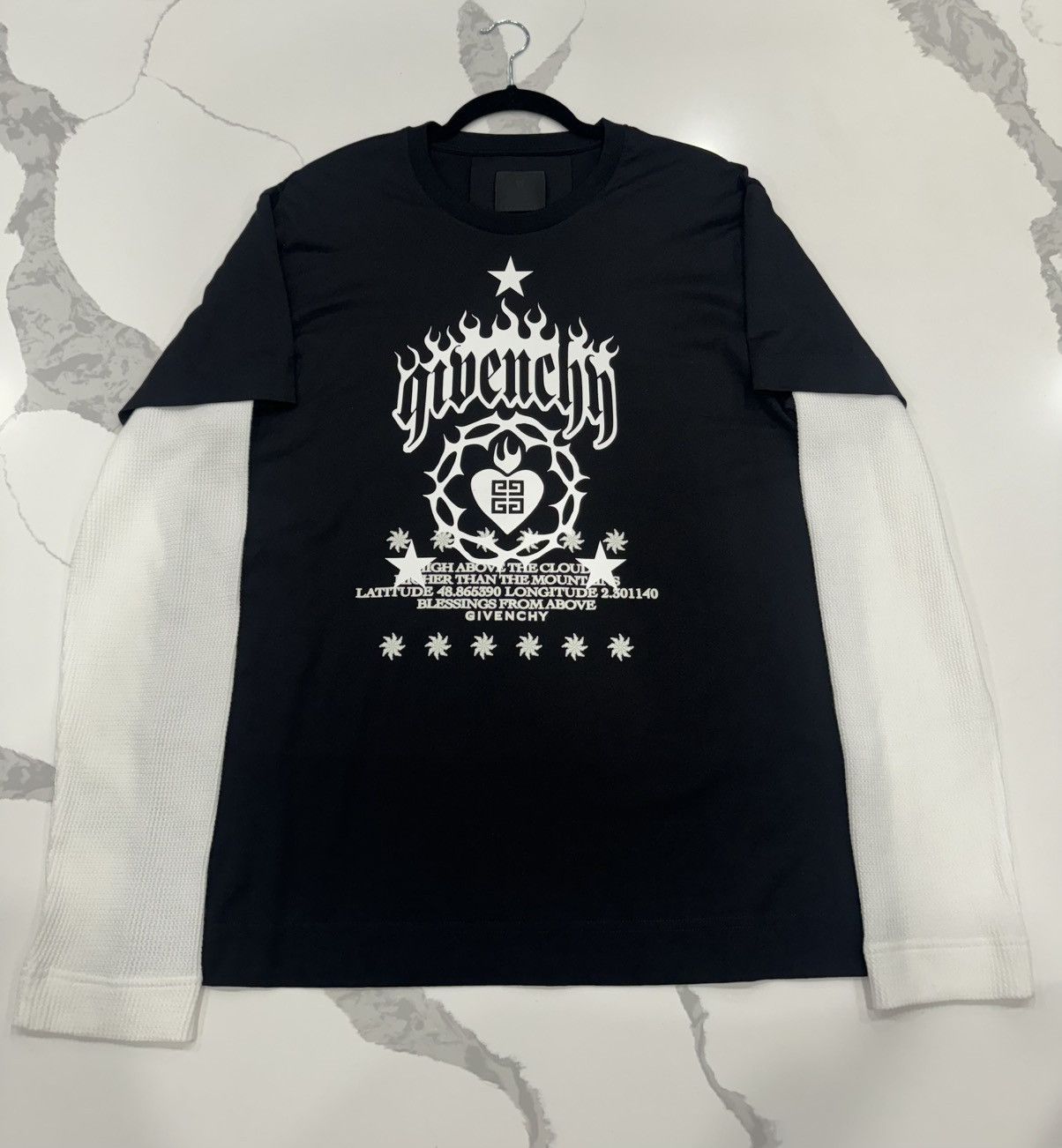 Givenchy Givenchy Black Layered Long Sleeve T-Shirt Size US M / EU 48-50 / 2 - 1 Thumbnail