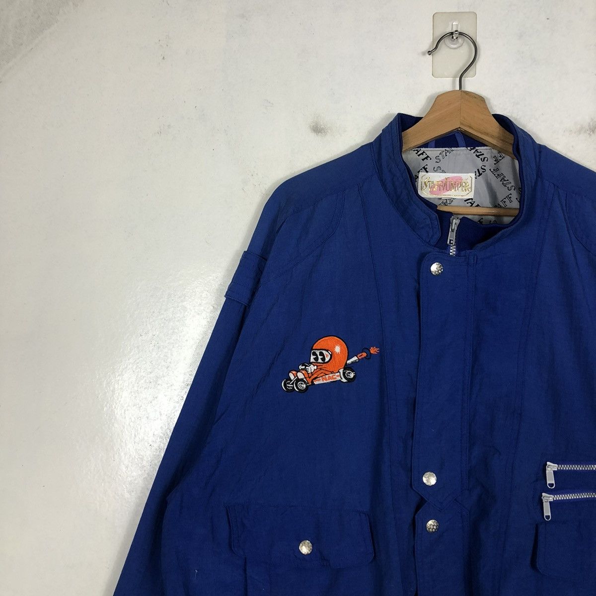 Vintage 📌VINTAGE BOMBER JACKET ITALIANA PETROLI RACING BIG LOGO Size US L / EU 52-54 / 3 - 9 Thumbnail