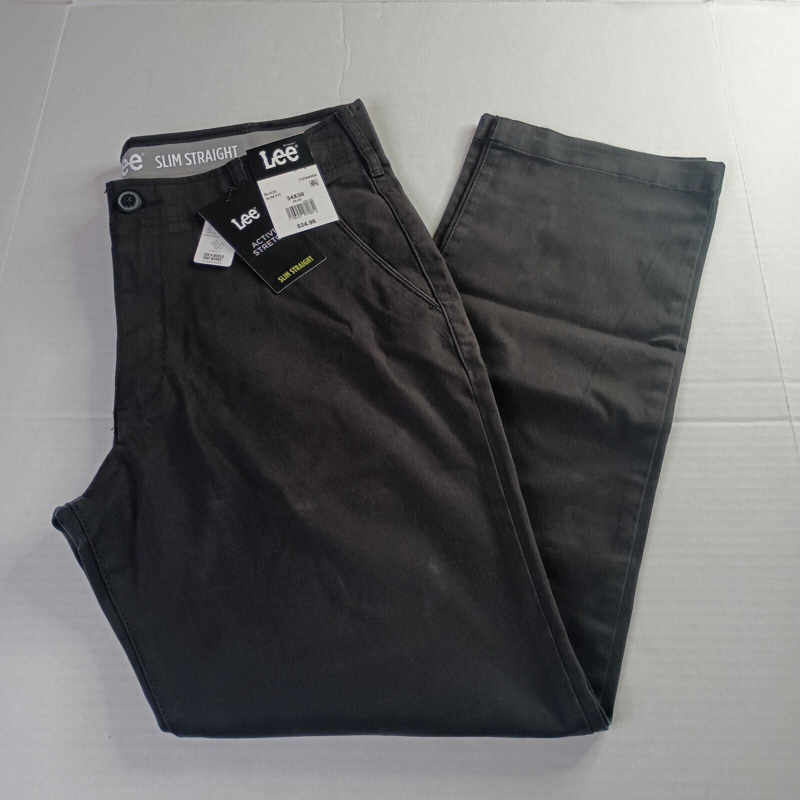 Lee Lee Chino Motion Flex Waistband Pants Men's 34x30 Black Slim Size US 34 / EU 50 - 1 Thumbnail