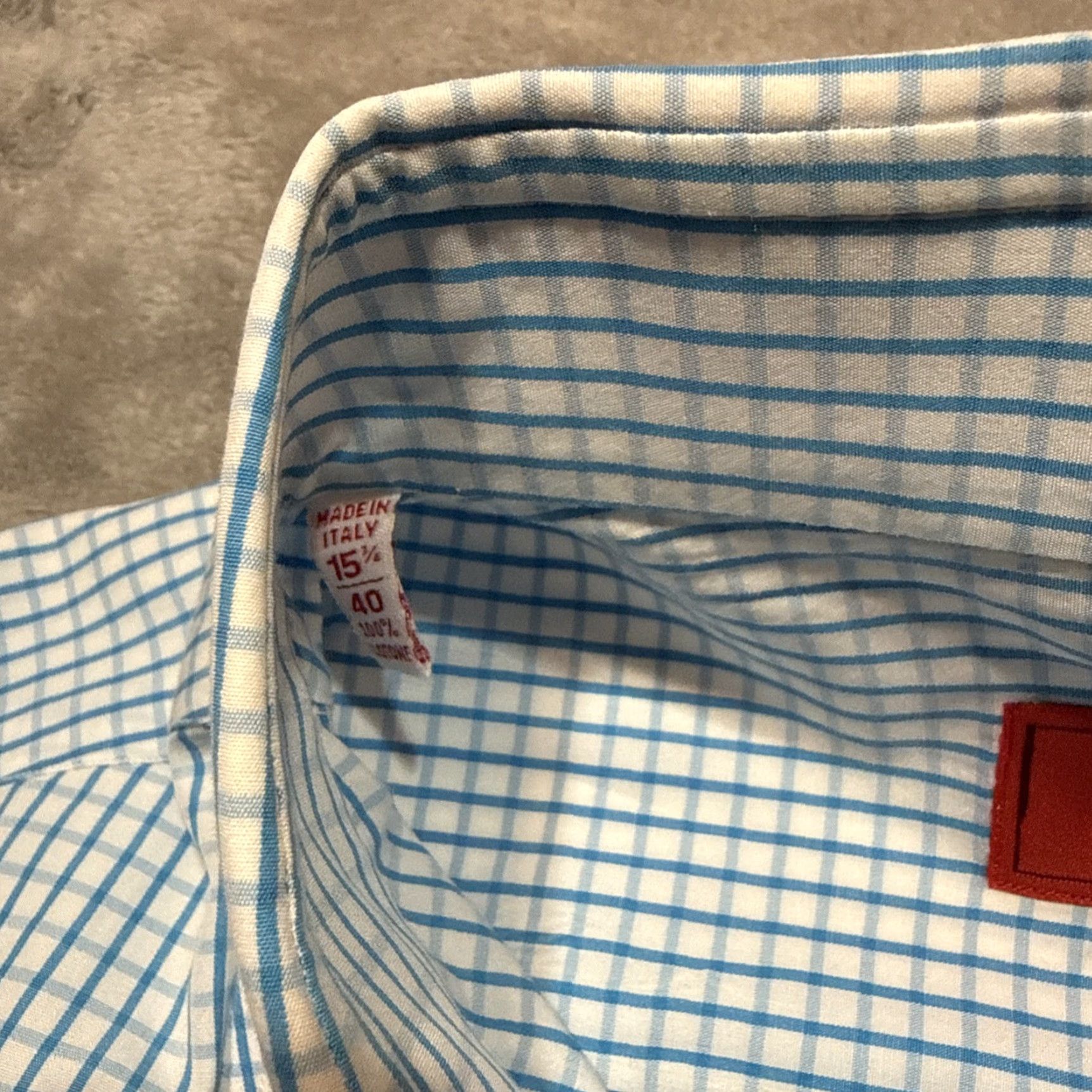 Isaia Isaia Napoli Shirt Men's 15.5 /40 Blue Check Long Sleeve Button Up Dress Shirt Size US L / EU 52-54 / 3 - 3 Thumbnail