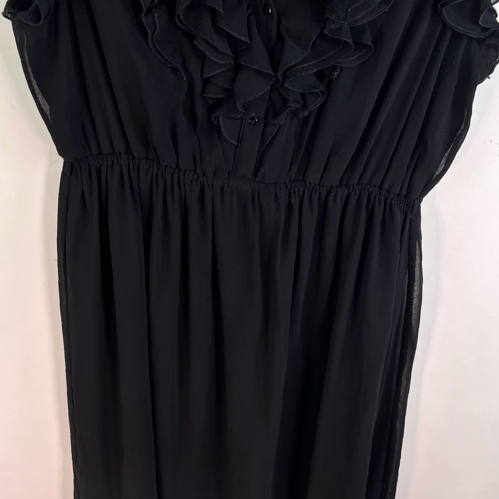 Zara Zara Basics Ruffled Dress Womens Size XL Black Size XL / US 12-14 / IT 48-50 - 3 Thumbnail