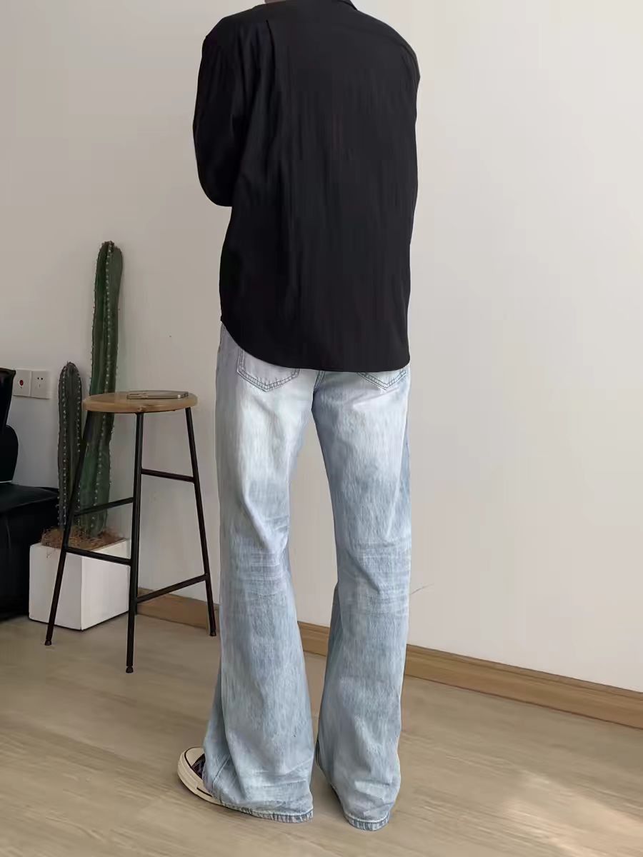Japanese Brand × Vintage Vintage Wash Ripple Ice Blue Relaxed Jeans Size US 30 / EU 46 - 5 Thumbnail
