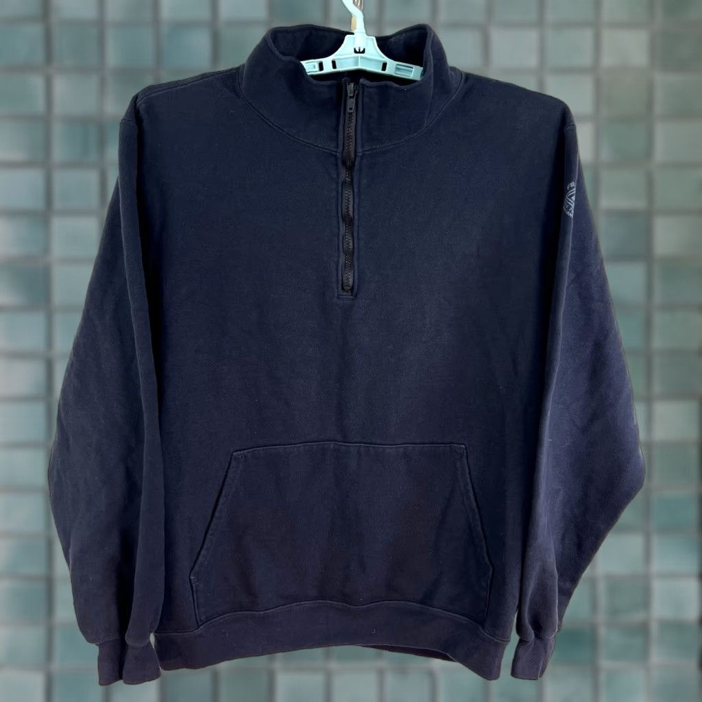 Vintage NSA Cat 3 FR Fire Resistant 1/4 Zip Heavyweight Sweatshirt Mens Size L Dark Blue Size US L / EU 52-54 / 3 - 1 Thumbnail