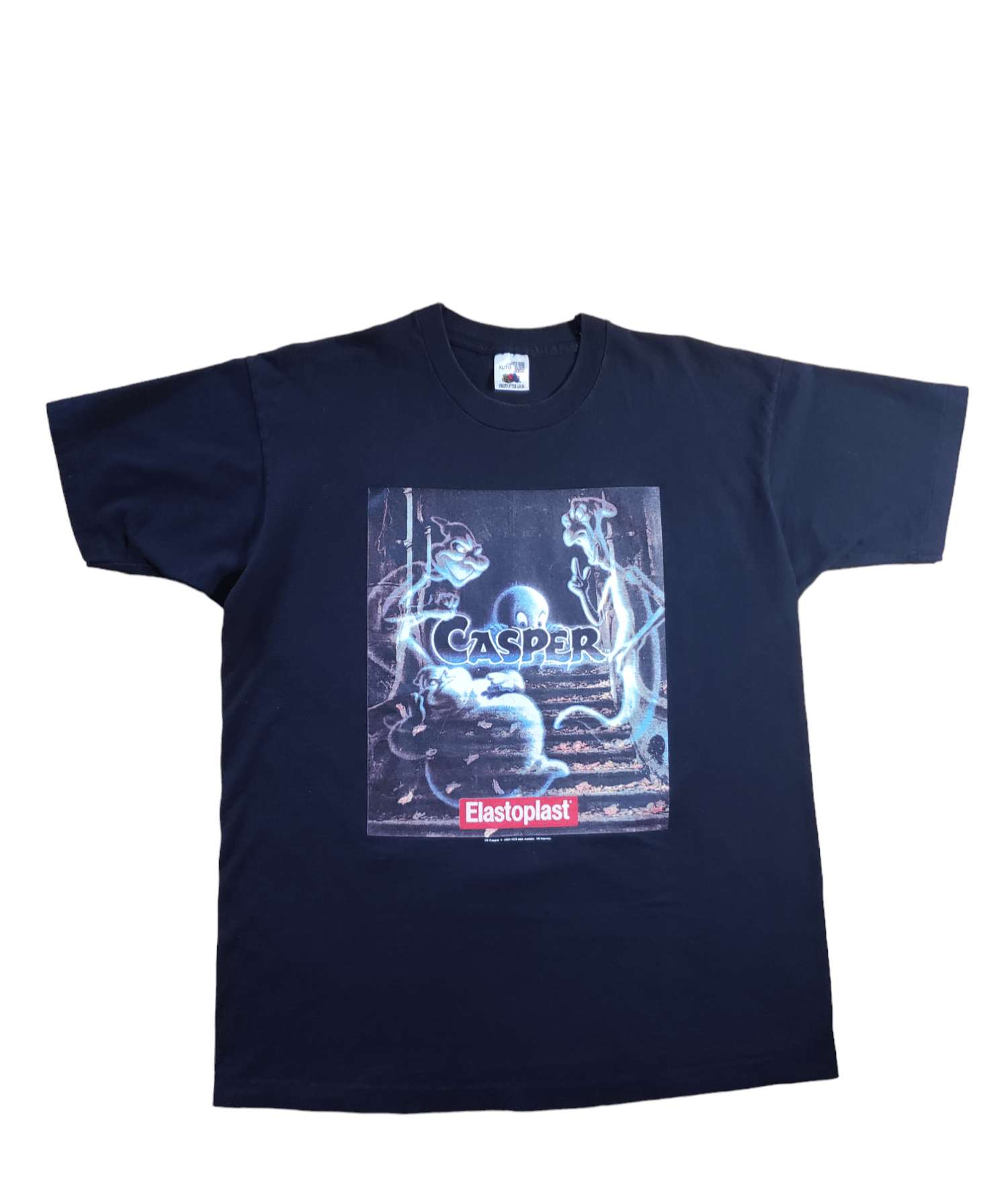 image of Cartoon Network x Movie Vintage 1995 Casper Movie X Elastoplast Bandages Shirt in Black (Size XL)