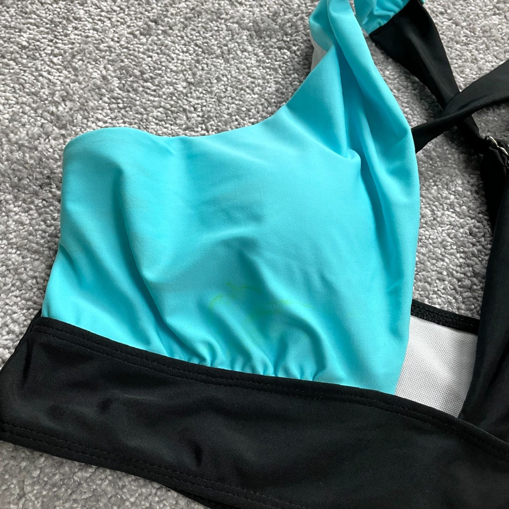 Vintage Unbranded Bikini Top Swimwear Womens Medium Black And Blue Padded Summer Beach Size M / US 6-8 / IT 42-44 - 4 Thumbnail