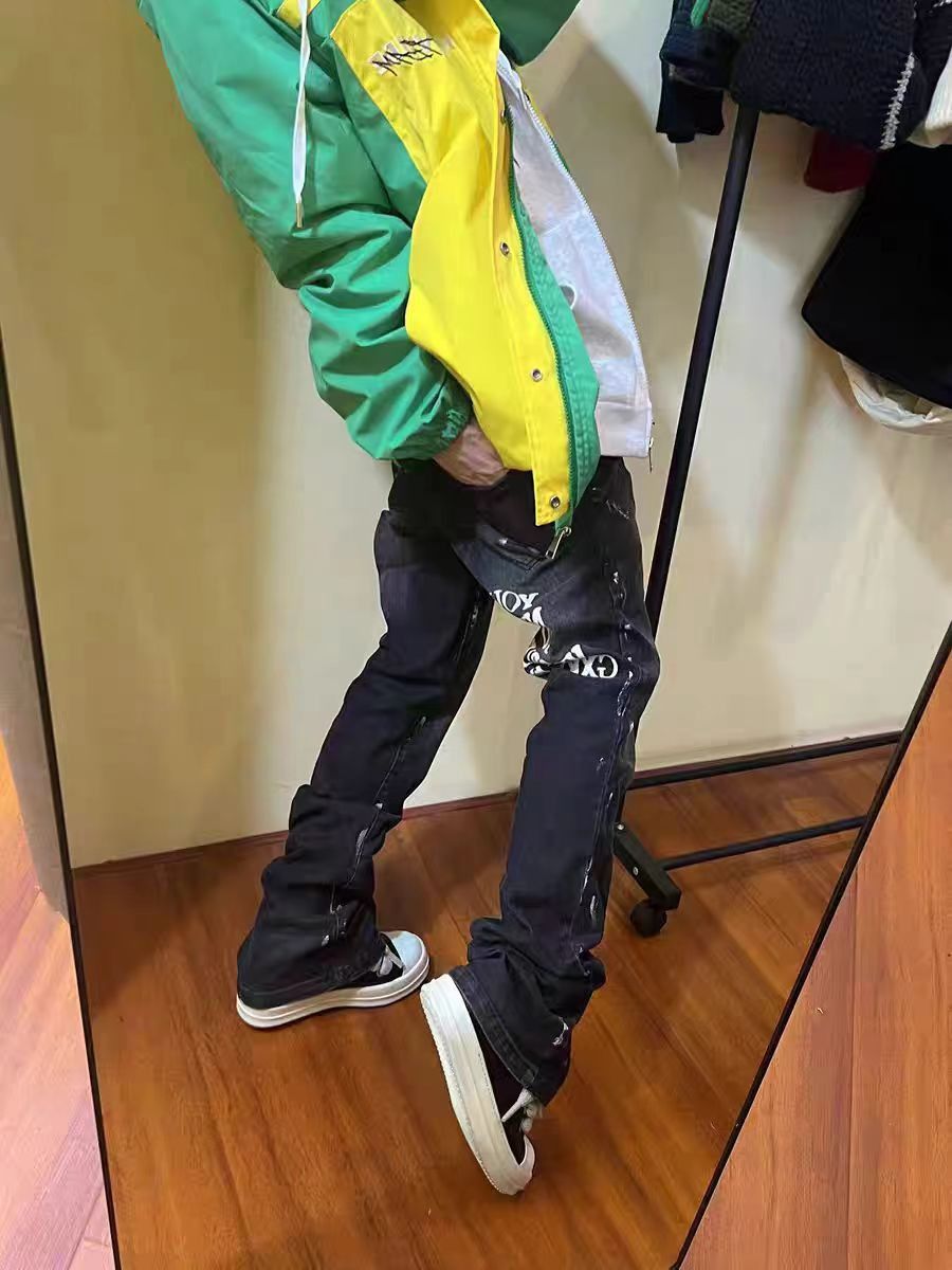 Japanese Brand × Jean Vintage Ink Splash Print Straight Leg Jeans Size US 32 / EU 48 - 3 Thumbnail