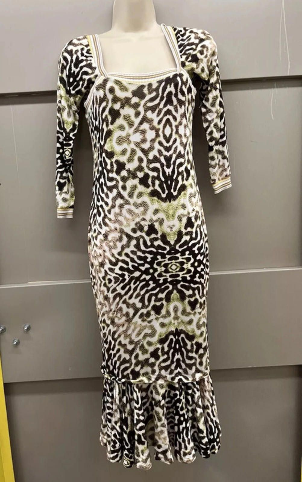 Just Cavalli Just Cavalli Leopard Animal Prin Jersey Flounce Midi Dress S Size S / US 4 / IT 40 - 7 Thumbnail