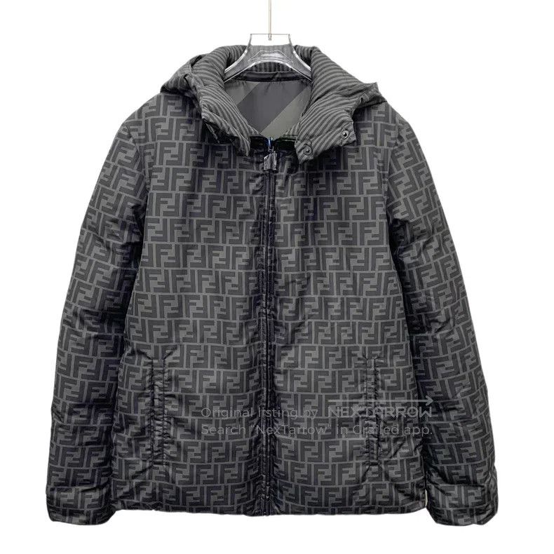 Fendi Fendi Contrast Color Logo Fleur-de-lis Print Hooded Zip-Up Size US M / EU 48-50 / 2 - 1 Thumbnail