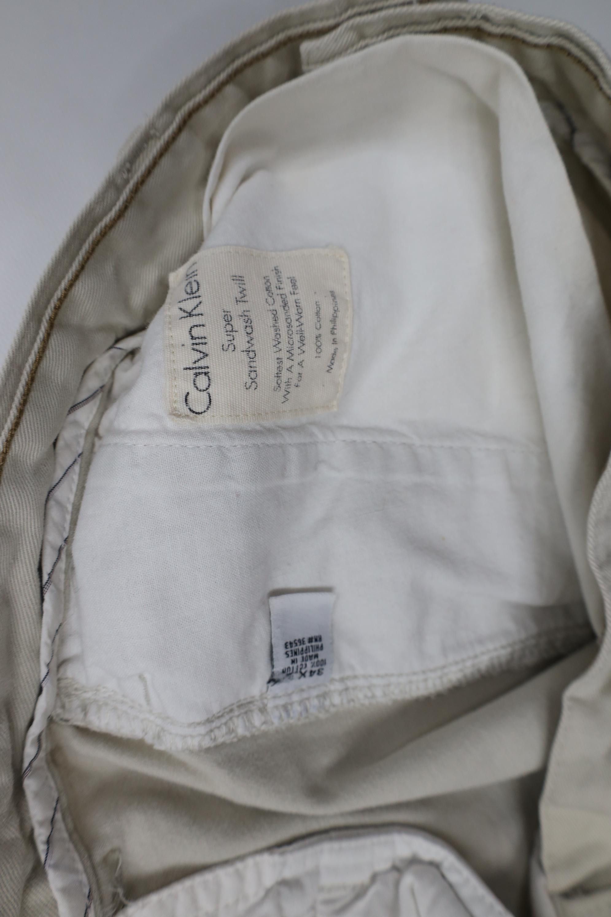 Calvin Klein Vintage 90s Y2K Calvin Klein Sandwash Wide Leg Chino Pants Size US 34 / EU 50 - 9 Thumbnail