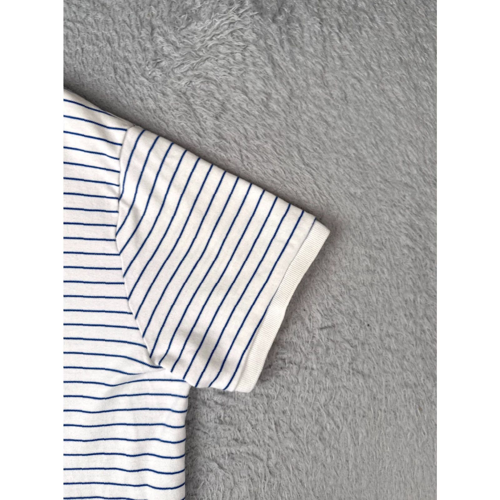 Ralph Lauren VINTAGE Polo Ralph Lauren Shirt Men Large Blue White Stripe 100% Cotton Slim Fit Short Sleeve 40" Chest Mens Size US L / EU 52-54 / 3 - 2 Thumbnail