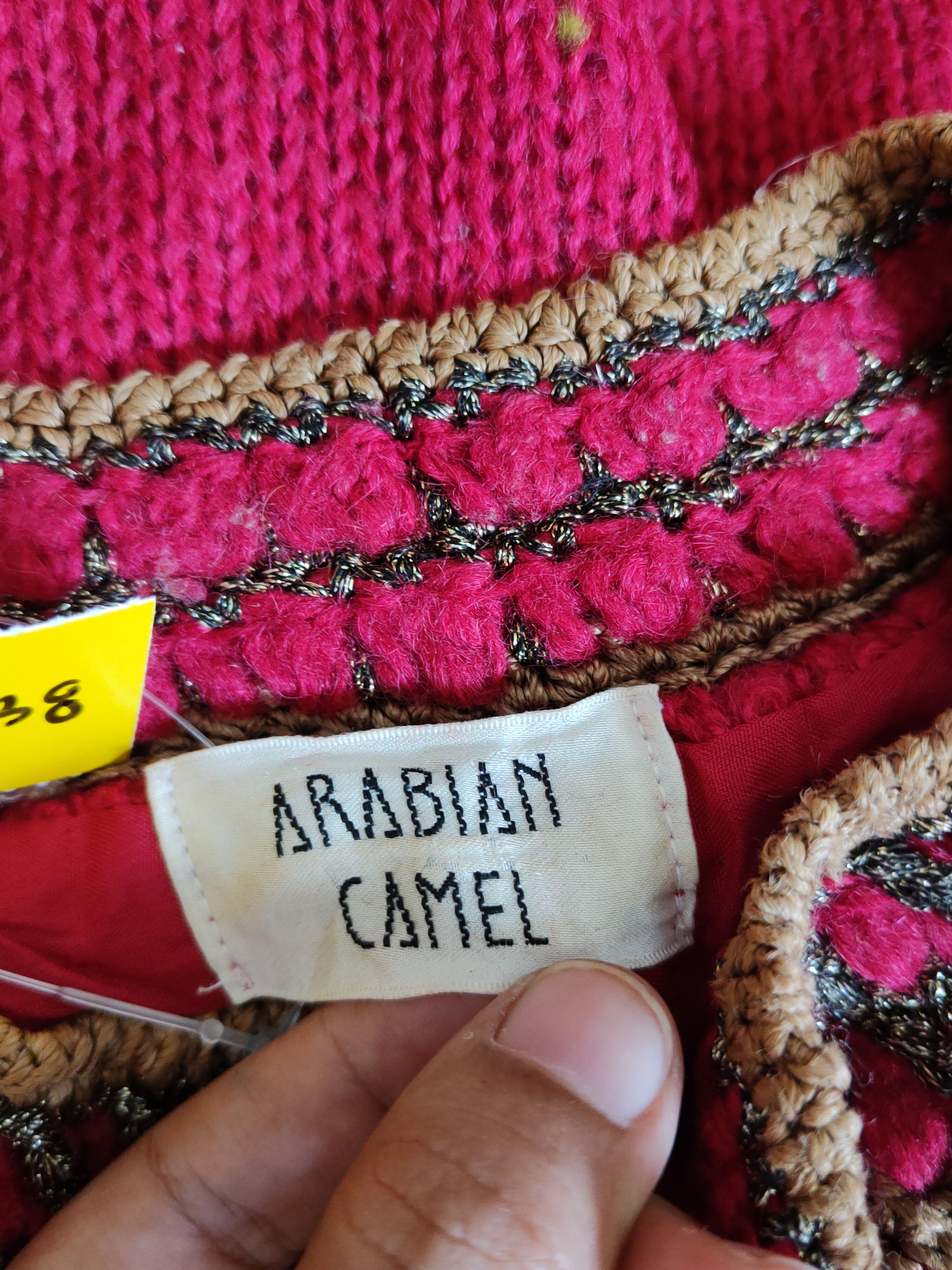 Japanese Brand Arabian Camel Red distressed ripped Knitwear Cardigan #S2403 Size L / US 10 / IT 46 - 16 Thumbnail