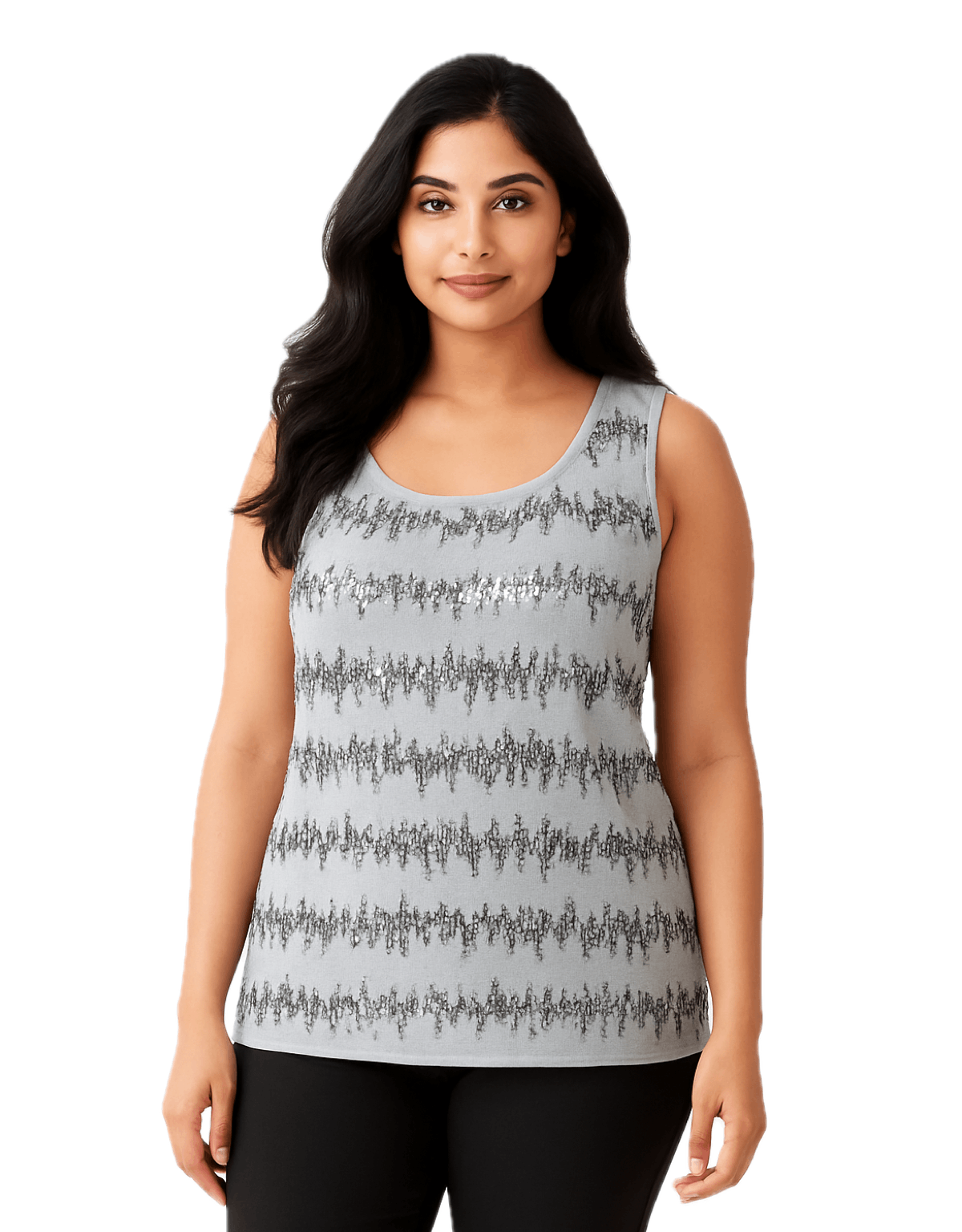 Macys NEW Gray & Silver Sequin Top Size XL / US 12-14 / IT 48-50 - 1 Thumbnail