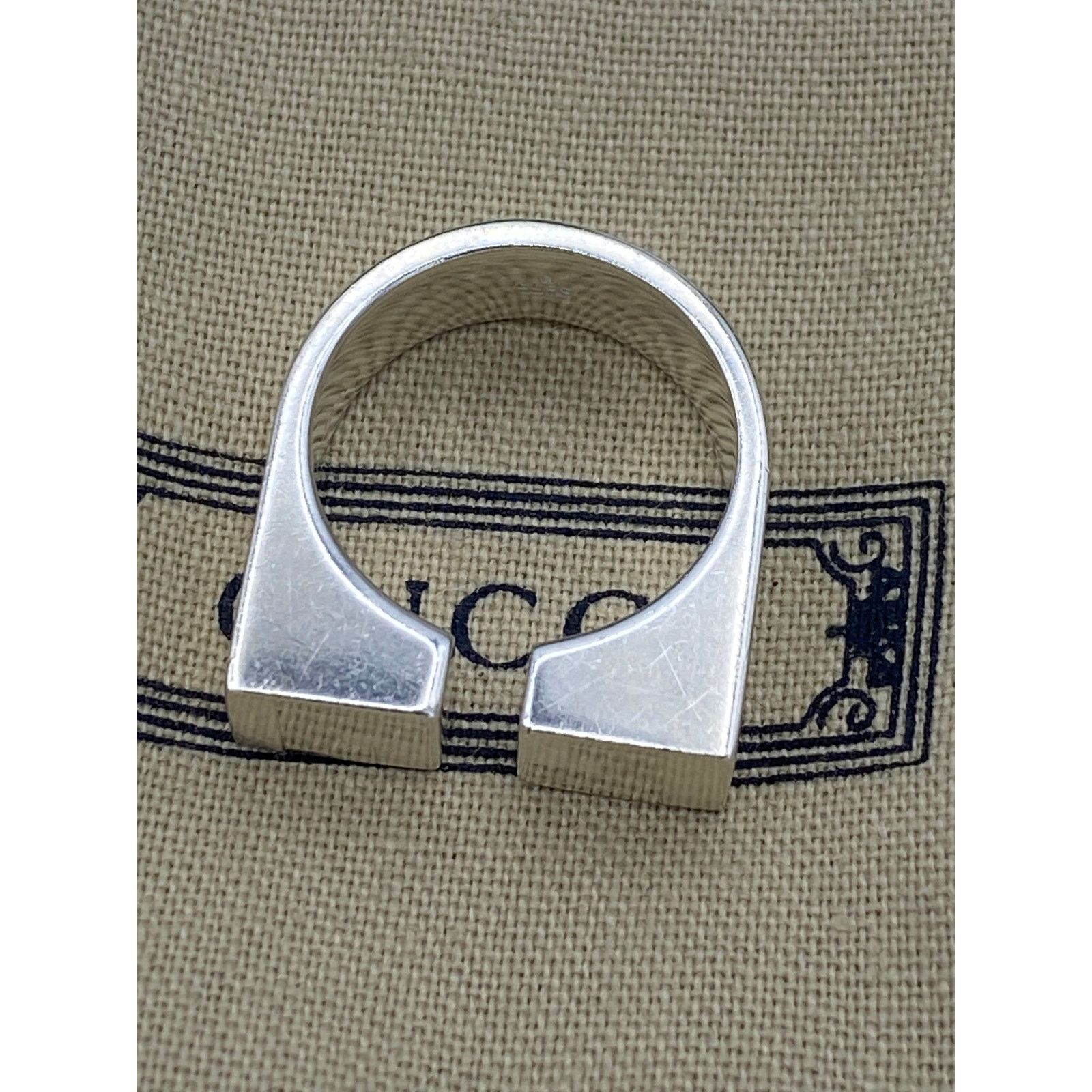 Gucci Authentic Gucci Sterling Silver GG Open Ring – Size 10 Size ONE SIZE - 8 Thumbnail